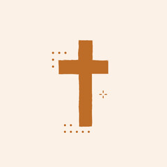 Fototapeta premium hand drawn cross. Vector cross. The cross is made with a brush.