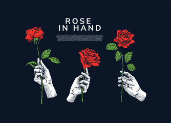 hand and rose artwork