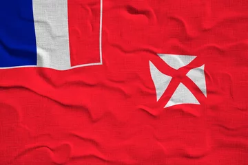 Fotobehang National flag of Wallis and Futuna.  Background  with flag of  Wallis and Futuna. © Stanislau Vyrvich