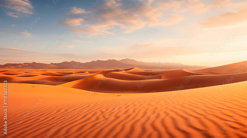 Wall mural The desert landscape stretches endlessly under the scorching sun