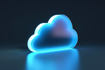 3D digital cloud icon, technological symbol render