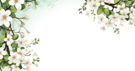 Obraz na płótnie Canvas spring background with white flowers