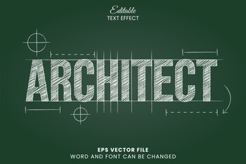 Architect sketch texture vector text effect © yustika