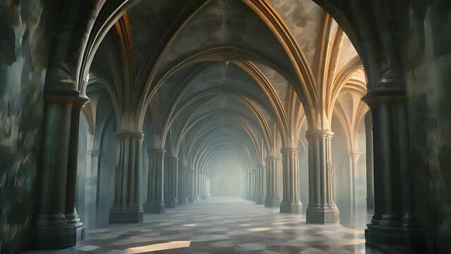 Fantasy architecture concept of gothic arch structure