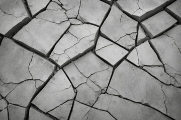 Cracked earth surface texture, gray color