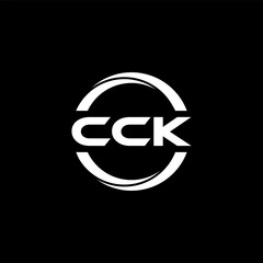 CCK letter logo design with black background in illustrator, cube logo, vector logo, modern alphabet font overlap style. calligraphy designs for logo, Poster, Invitation, etc.