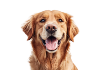 Golden retriever dog on transparent background