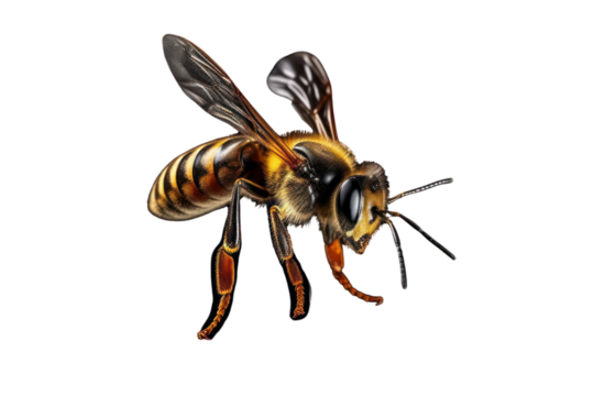 Bee on transparent background