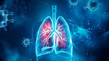 Explore the dynamic of lung disease. Human lungs X-ray anatomy, Highlight lung and potential injuries - obrazy, fototapety, plakaty
