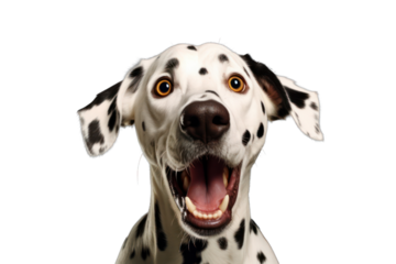 Shocked looking dog on a transparent background