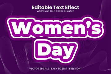 Vector Womens day editable text effect template