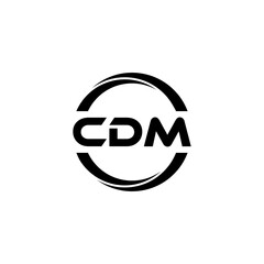 CDM letter logo design with white background in illustrator, cube logo, vector logo, modern alphabet font overlap style. calligraphy designs for logo, Poster, Invitation, etc.