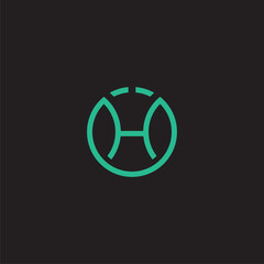 Circle letter h logo design