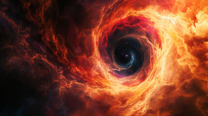 Galactic Swirl Black Hole in Cosmic Vortex.