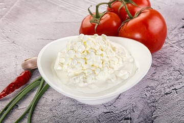 Cottage cheese Curd in the bowl