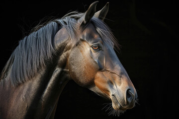 The regal profile of a majestic stallion