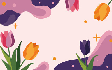 Abstract floral background poster. Good for fashion fabrics, postcards, email header, wallpaper, banner, events, covers, advertising, and more. Valentine's day, women's day, mother's day background.