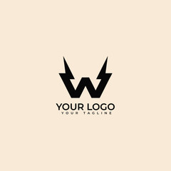 W logo energy vector. modern initial letter w electric volt template vector.