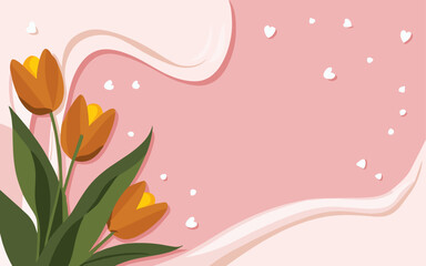 Abstract tulip background poster. Good for fashion fabrics, postcards, email header, wallpaper, banner, events, covers, advertising, and more. Valentine's day, women's day, mother's day background.