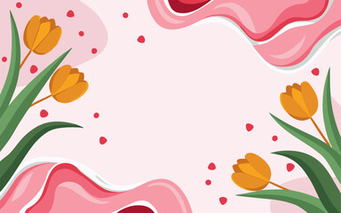 Abstract tulip background poster. Good for fashion fabrics, postcards, email header, wallpaper, banner, events, covers, advertising, and more. Valentine's day, women's day, mother's day background.