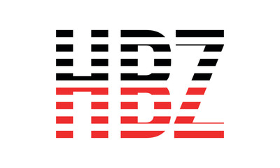 HBZ three initial letter iconic line negative space minimal logo design vector template. monogram, abstract, wordmark, business, typography, minimalist, brand, company, flat, modern, unique, simple