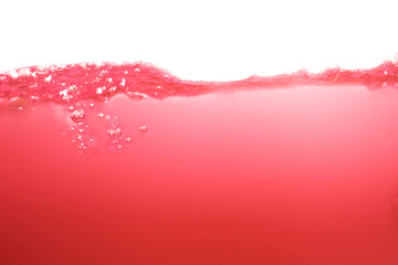 Clean water pink with water droplets and waves
