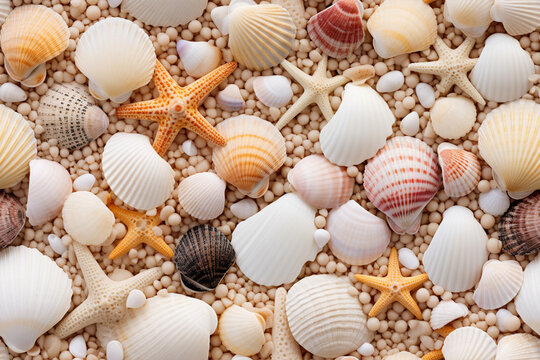 sea shell on a shore background wall texture pattern seamless wallpaper