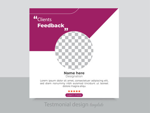 Vector testimonial design template. client   feedback  template