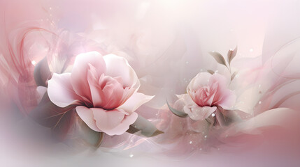 pink flowers roses abstract background