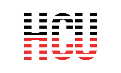 HCU three initial letter iconic line negative space minimal logo design vector template. monogram, abstract, wordmark, business, typography, minimalist, brand, company, flat, modern, unique, simple