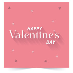 Fototapeta na wymiar Happy Valentine's Day red heart Vector card