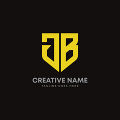 Fototapeta premium JB creative letter shield logo design vector icon illustration