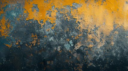 Rusted Wall With Yellow and Black Paint