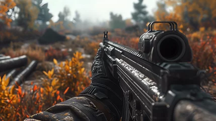 Tuinposter PUBG weapon recoil and bullet physics. © Laiba Rana