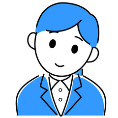 ビジネスマンシンプルキャラのアイコンイラスト