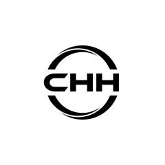 CHH letter logo design with white background in illustrator, cube logo, vector logo, modern alphabet font overlap style. calligraphy designs for logo, Poster, Invitation, etc.