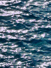 the shining sun on the blue sea