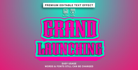 editable text effect grand launching