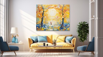 a  vibrant yellow and serene blue colors blend together, creating a dreamlike and fantastical background reminiscent of a sunny day in a peaceful garden, evoking a sense of wonder and delight.
