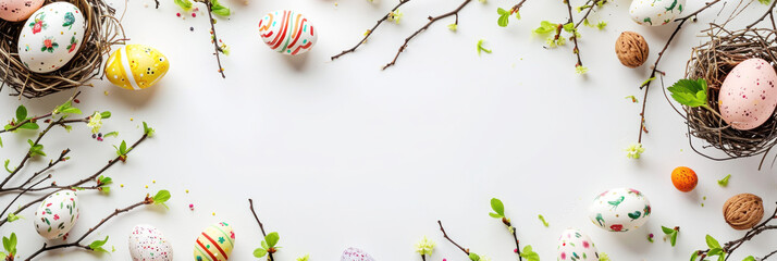 Easter greeting banner with copyspace for text