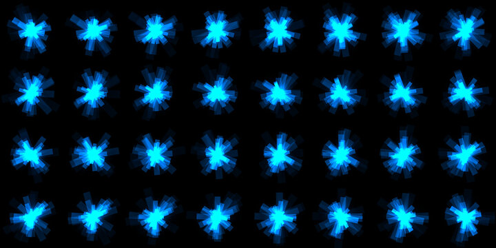 2D Particles loopable Effects with a Black Background for the 2D game 