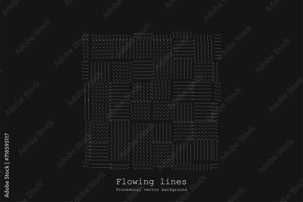 Poster abstract line matrix pattern. noise flow dynamic.