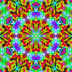 3D rendering of cool futuristic kaleidoscope patterns, Abstract chaotic kaleidoscope psychedelic background. pattern for design.