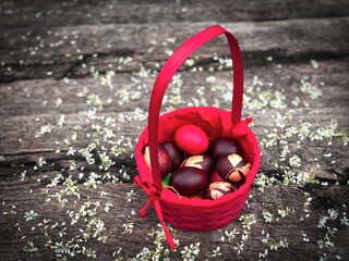 basket with apples