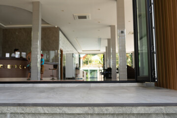 empty stairs in corridor in the hotel