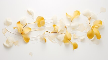 yellow petals against a pristine white surface.