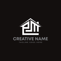initial letter EM combination mark Real estate or roofing company property creative logo. editable vector eps file ready to use.