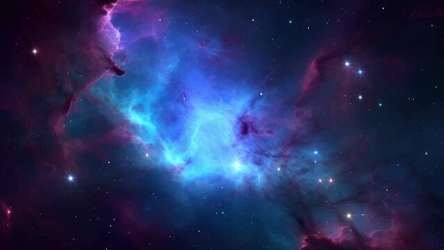 Big blue nebula in deep space