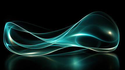 An abstract blue wave on a black background. Design element for brochure or flyer. 