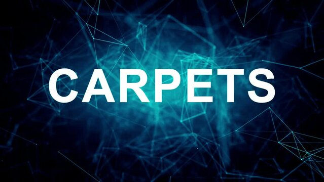 Animated futuristic texts about Carpet Cleaning Products, cleaning and carpets services